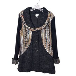 Sioni WoolMohair Cardigan Medium Boho Festival Southwestern Tapestry Indie Artsy